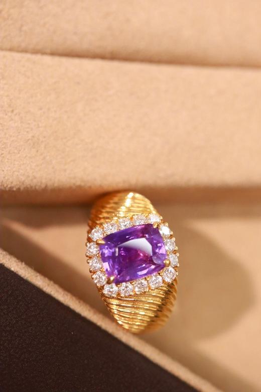 2.54ct刻面紫蓝宝戒指 商品图1