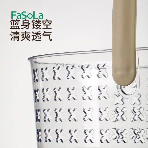 FaSoLa洗澡提篮手提浴筐浴室洗漱用品置物篮镂空沥水洗漱筐塑料洗浴篮 商品图2