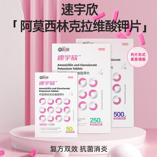 新宠之康速宇欣阿莫西林克拉维酸钾 广谱消炎药 猫鼻支 感冒咳嗽 犬猫通用 商品图0