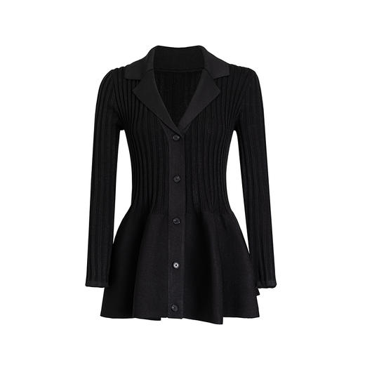 【林栖设计小店】罗纹肌理毛织外套荷叶边优雅气质修身2025春季新品长袖上衣女1951065 商品图8