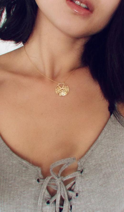 LHWINDSOR 鸢尾花盘项链复古锁骨链吊坠 商品图5