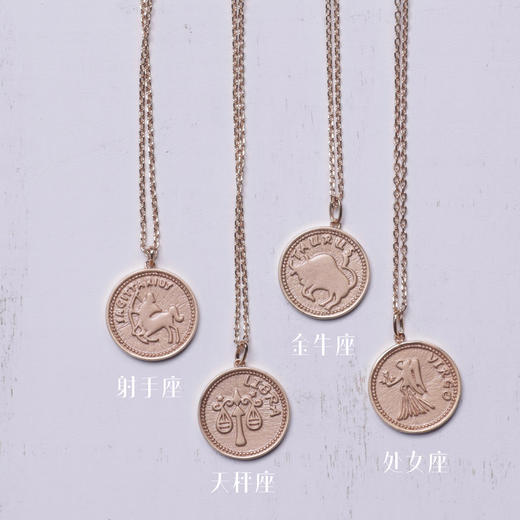 LHWINDSOR 十二星座项链复古星座金币项链小众硬币叠戴锁骨链 商品图10
