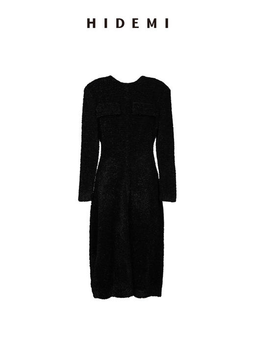 HIDEMI 节日系列极简设计感前后两穿纽扣式宽肩收腰长款多穿式连衣裙大衣外套 商品图5