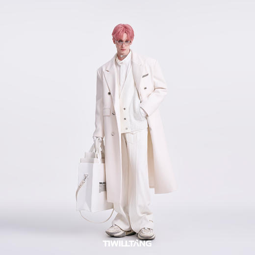 启世录TIWILLTANG"风卷山岚"双排扣定制金属标呢大衣 商品图3