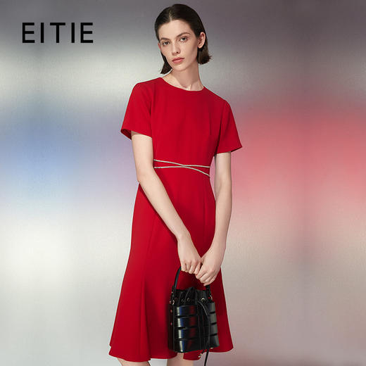 EITIE爱特爱春季新款优雅显瘦垂感舒适收腰鱼尾连衣裙礼服7777402 商品图0