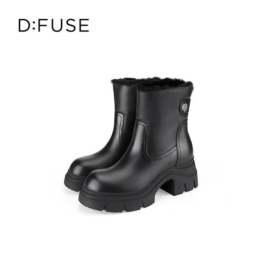Dfuse迪芙斯冬季新款时尚皮毛一体舒适短靴厚底雪地靴防滑靴DF4411A710 商品图4