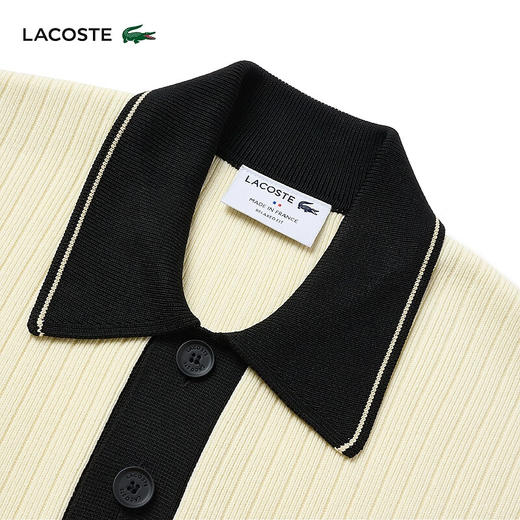 Lacoste法国鳄鱼男装新款时尚宽松纯棉Polo领翻领针织毛衣AH3130-10 商品图4