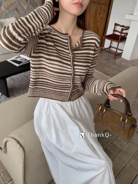 【直播专供】ENJOY秋季银扣针织开衫 154301050