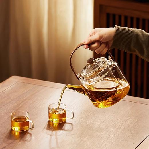 鸣盏玻璃提梁壶家用小型烧水壶泡茶专用煮茶壶泡茶壶茶具MZ8021A鸣盏-玻璃提梁壶600ml 商品图1