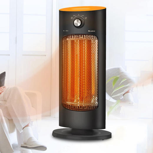 GREE格力 电暖器 NSL-S609a 远红外 即开速热 暗光护眼 黑+橙色 商品图5