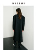 HIDEMI 节日系列进口斜纹精纺羊毛极简大廓形宽肩缎面拼接领长款西装外套大衣 商品缩略图5