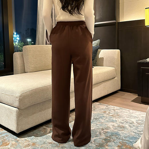 【清仓69】奢姿2024年秋季新款大码女装复古遮肉裤子胖妹妹系绳直筒休闲裤9943569015 商品图4