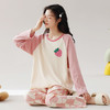 洁丽雅棉质女士大码圆领家居服个性印花舒适亲肤长袖长裤套装 商品缩略图3