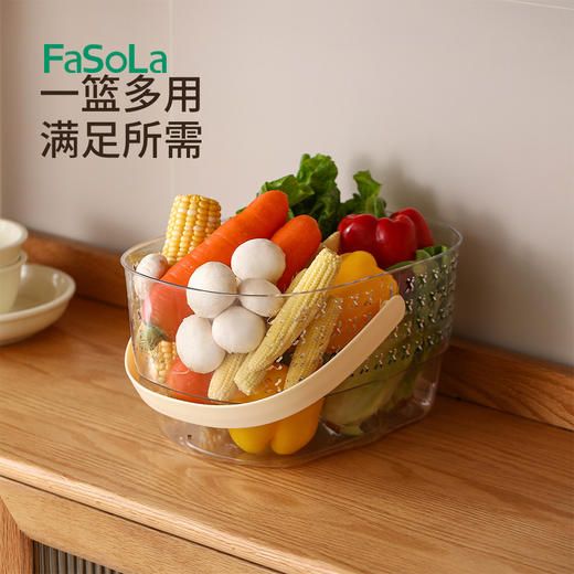 FaSoLa洗澡提篮手提浴筐浴室洗漱用品置物篮镂空沥水洗漱筐塑料洗浴篮 商品图6