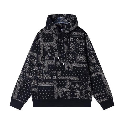 WY861秋冬季新款时尚个性街头复古腰果花满印连帽卫衣情侣宽松潮流上衣 商品图1