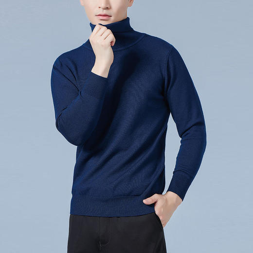 【拍1发2 秋冬新款男式翻领毛衣】时尚宽松大码韩版高领青年长袖内搭针织打底 商品图2