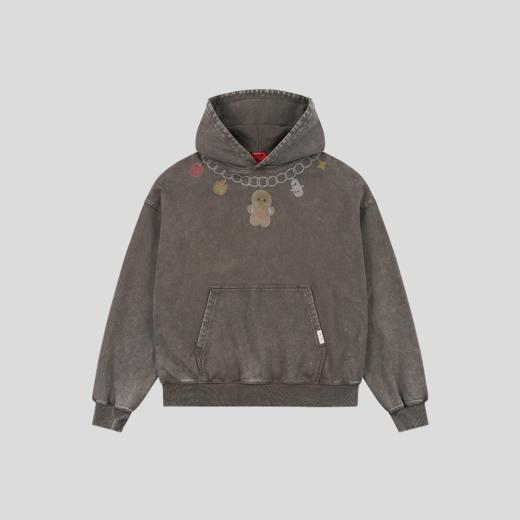 GOODBAI GOODEES爱心姜饼人项链印花做旧连帽卫衣 商品图2