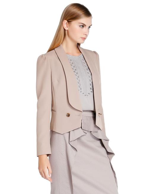 A1111351303 玛丝菲尔Marisfrolg 浅咖啡色职场精致长袖休闲西服 商品图2