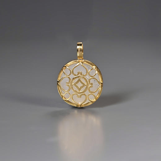 清代和田白玉扣+夏商绿松石嵌片项坠 商品图1