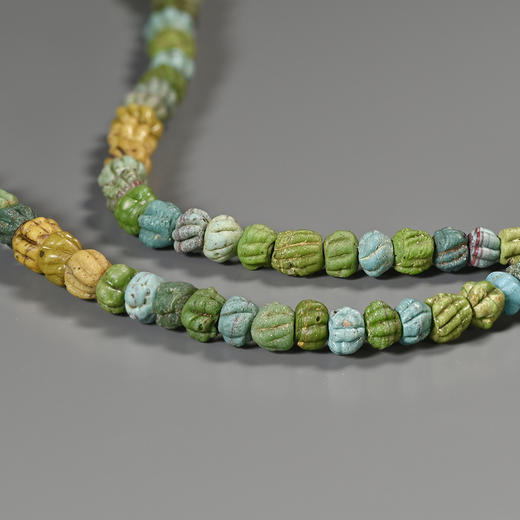 远古生物化石珠+古罗马压花琉璃珠项链 商品图6