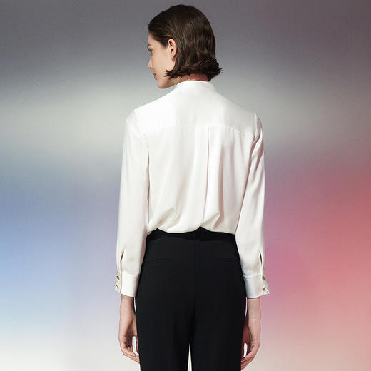 EITIE爱特爱春季新款时尚通勤职业百搭显瘦飘带上衣衬衫7709402 商品图5