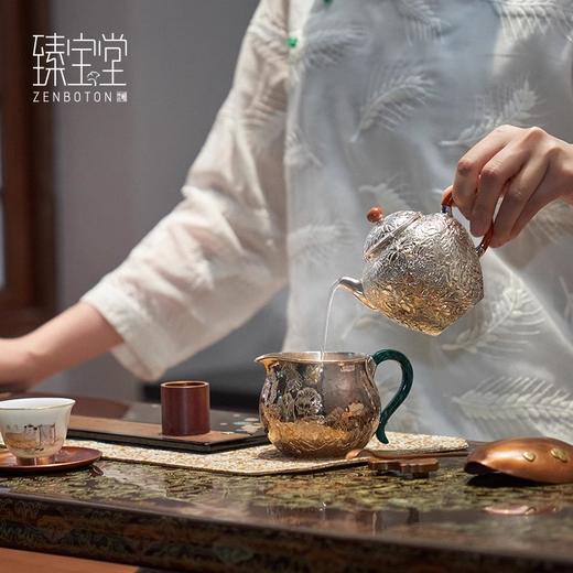 【样品特惠5.5折，仅1件，无货退款】臻宝堂银壶999纯银泡茶壶纯手工浮雕百花壶家用茶具高端足银小壶百花壶250ml 商品图4
