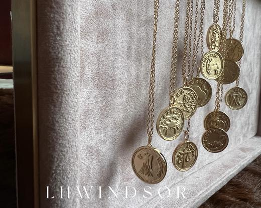 LHWINDSOR 十二星座项链复古星座金币项链小众硬币叠戴锁骨链 商品图2