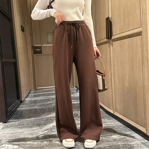 【清仓69】奢姿2024年秋季新款大码女装复古遮肉裤子胖妹妹系绳直筒休闲裤9943569015 商品图2
