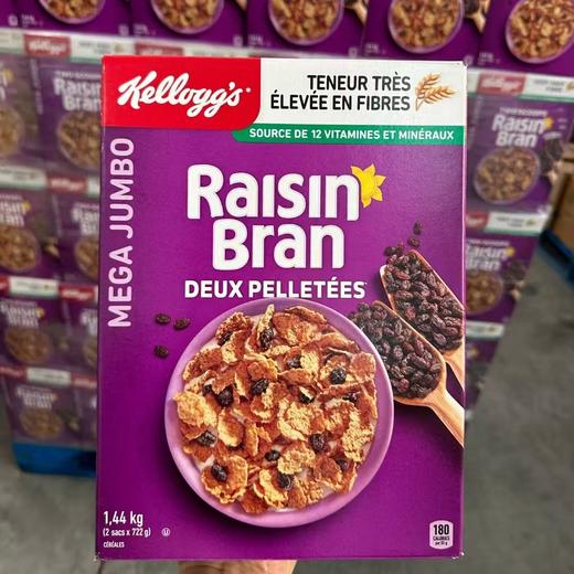 加拿大Kellogg's Raisin Bra提子干麦麸片1.44kg #天津仓 商品图3