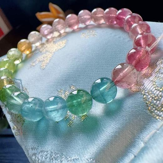 8mm-9mm单圈渐变彩虹碧玺手串 商品图1