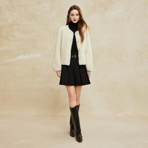 PH118斯尔丽2024冬季新款高级感羊剪绒短款时尚女式外套 商品图7