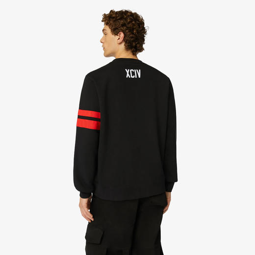 GCDS 男士字母徽标贴花棉质圆领长袖卫衣 黑色 A2OU1510JI099 商品图2