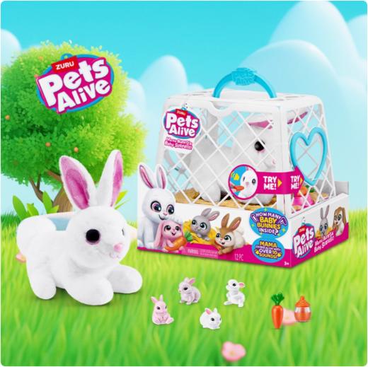 新品 ZURU佩特宠物嘛嘛兔女孩陪伴电子玩具可爱兔子发声公仔礼物玩偶 商品图2