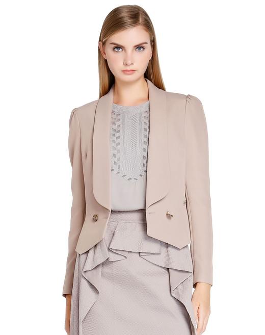 A1111351303 玛丝菲尔Marisfrolg 浅咖啡色职场精致长袖休闲西服 商品图0