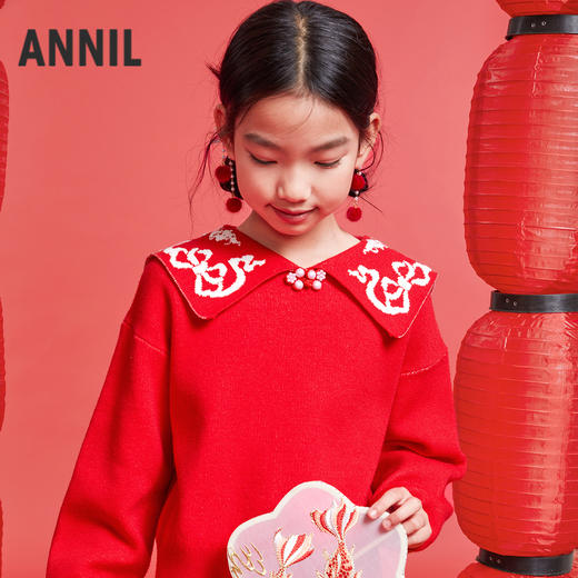 女童翻领针织套装春季新款安奈儿童装实体店同款AG514530 商品图1