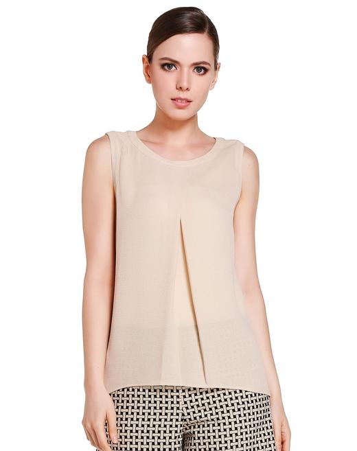 4894415330526 JOAN&DAVID 杏色简约大方无袖上衣 商品图0