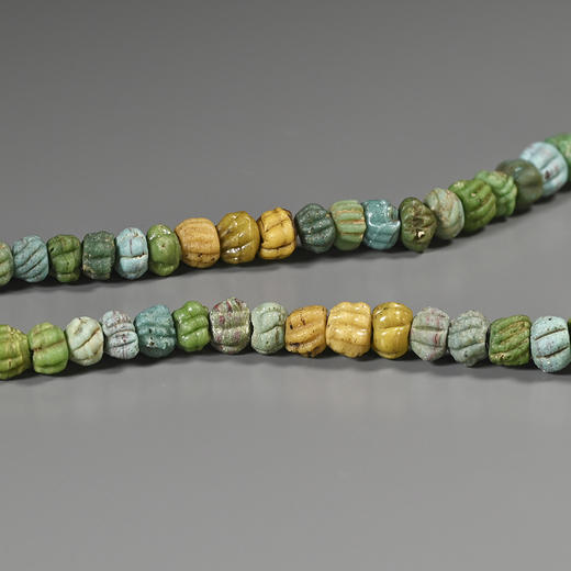 远古生物化石珠+古罗马压花琉璃珠项链 商品图5