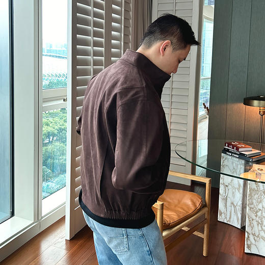 【顺丰包邮】12409 洛诗琳秋冬新款中古绒面立领夹克男士外套1021 商品图4