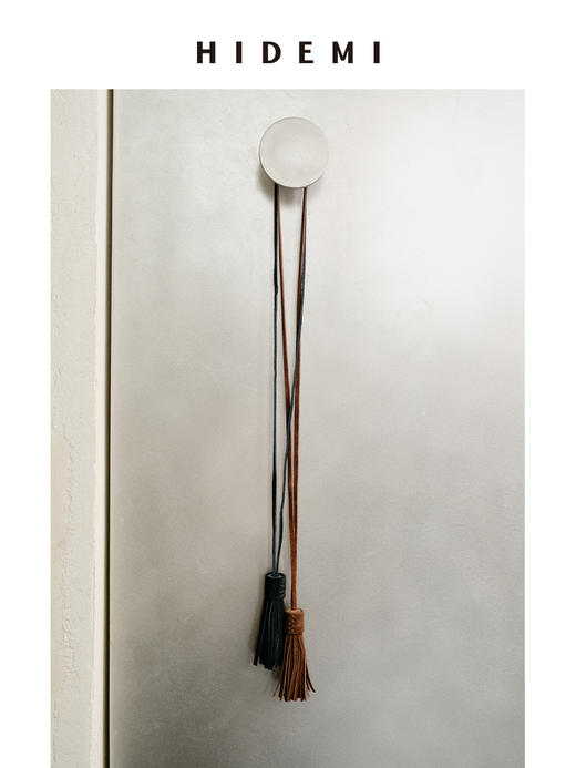 HIDEMI 节日系列进口麂皮流苏项链挂件 黑色/棕色 商品图6