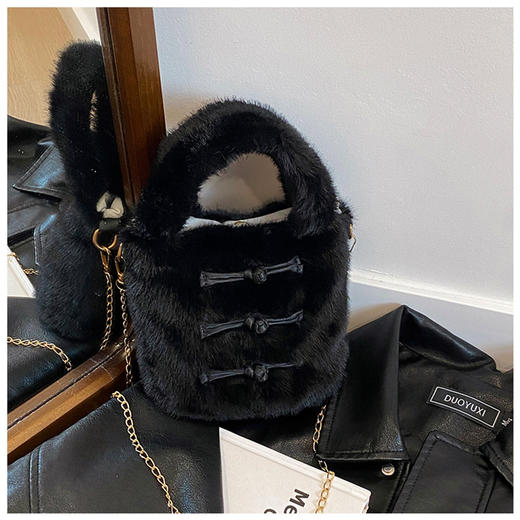 售完不补【敦煌盘扣毛绒包包】敦煌文艺毛绒包秋冬毛绒单肩斜挎随身小包包收纳包 商品图7