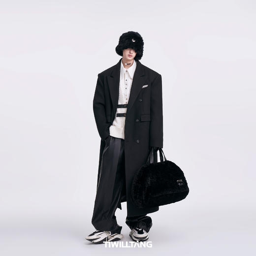 启世录TIWILLTANG“绞屿檩壑”螺纹拼接宽松廓版绞花针织皮襻开衫 商品图3