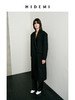 HIDEMI 节日系列进口斜纹精纺羊毛极简大廓形宽肩缎面拼接领长款西装外套大衣 商品缩略图3