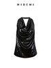 HIDEMI 节日系列艺术软雕塑感流苏黑色亮面极简设计感挂脖背心衬衫半身裙三件套  挂脖露背背心/衬衫/半身裙 商品缩略图12