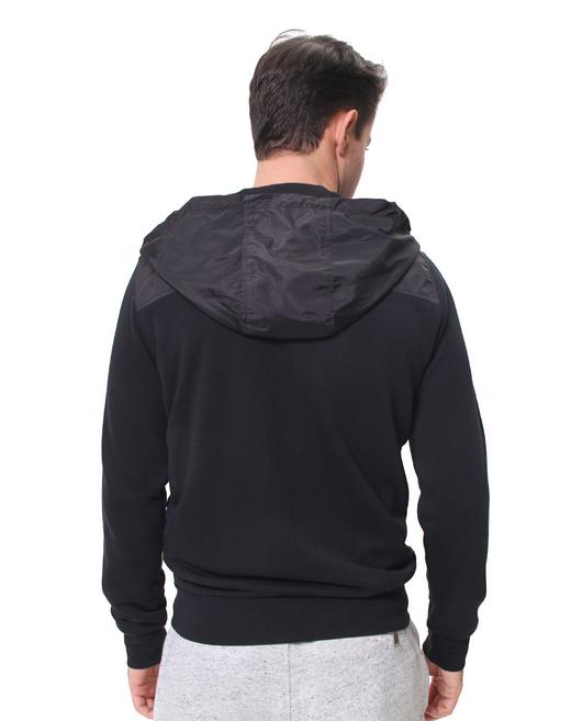 K3268H003A990XL KENT&CURWEN 男款黑色拼接拉链连帽纯棉夹克 商品图1