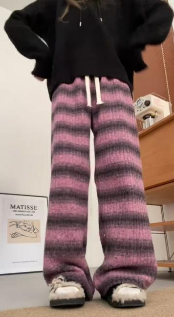 <曾小咸推荐>  条纹加绒糯米裤 日常159.99/件 活动价99.99/件！！ 商品图3