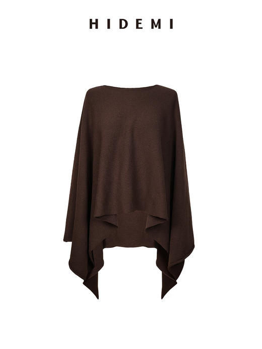 HIDEMI 节日系列澳洲进口美利奴羊毛大廓形设计感斗篷不规则半裙针织毛衣套装 斗篷/半身裙 商品图6