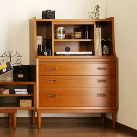 Karimuku60日本进口复古实木多功能柜梳妆柜写字台化妆镜收纳