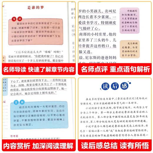 爱丽丝漫游奇境记六年级下册快乐读书吧必读的课外书推荐全套4册完整版正版小学生版鲁滨逊漂流记尼尔斯骑鹅旅行记汤姆索亚历险记 商品图4