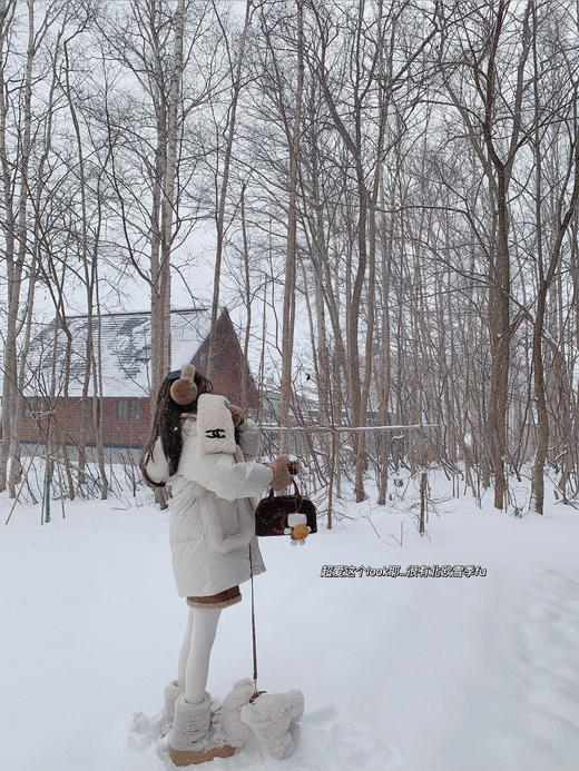 金蘑菇菇 小狐狸的雪季/ 狐狸羽绒+小绵羊外套+Gucc开衫+麂皮半裙 商品图6