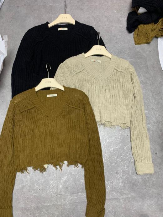 【直播专供】ENJOY秋季下摆不规则V领针织 154403427 商品图0